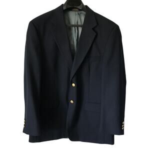 Stafford Jacket Size 42 R Mens Wool Poly Blend Navy Gold Button Size 42 Regular
